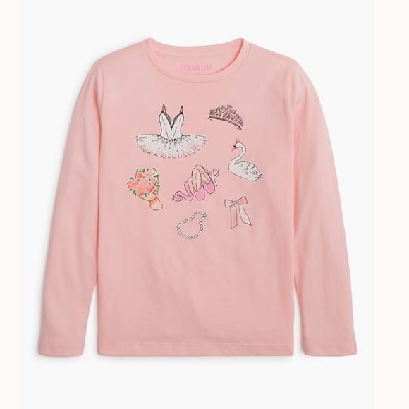 J crew Girls' swan ballet graphic tee Ballet Essentials Graph - Picture 1 of 2